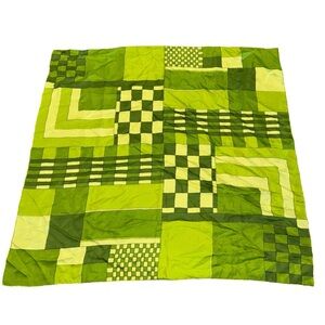 Vibrant Green Patchwork Scarf